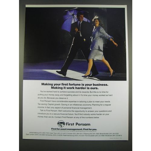 1989 First Persam Ad - Making your first fortune is your business.