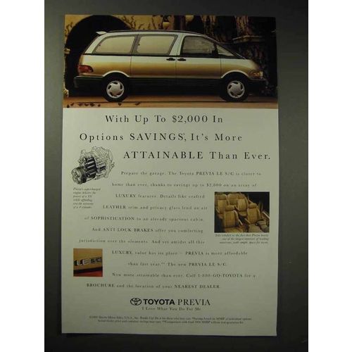 1995 Toyota Previa LE S/C Minivan Ad - Options Savings