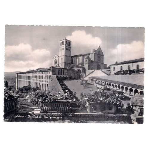 ST FRANCIS' CATHEDRAL, ASSISI vintage unused postcard 1950/60s =