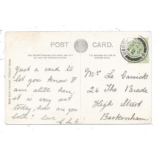 NICE PRINTED POSTCARD OF THE BROADWAY WORTHING SUSSEX POSTED 1908 (2532)