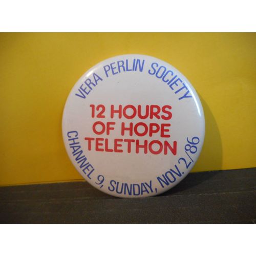 1986 Vera Perlin Society Telethon, Newfoundland Pinback