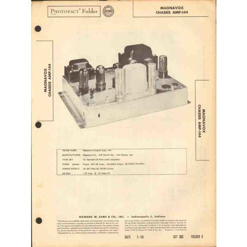 MAGNAVOX model AMP-144 7 tube 20 watt amplifier Sams Photofact manual