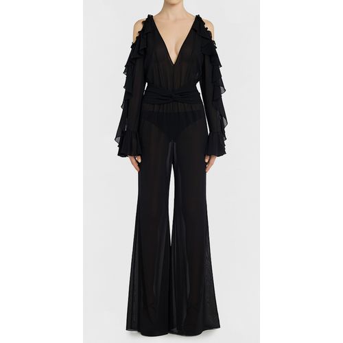 LA PERLA BEJEWELED Black Silk Flared Jumpsuit BNWT (RARE & COLLECTABLE)