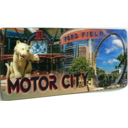 Detroit Michigan Motor City 3D Fridge Magnet