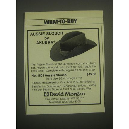 1981 David Morgan Aussie Slouch by Akubra Advertisement - What-to-buy
