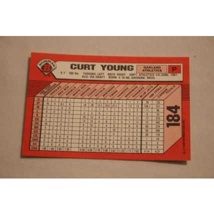 Curt Young 1989 Bowman TIFFANY NO. 184