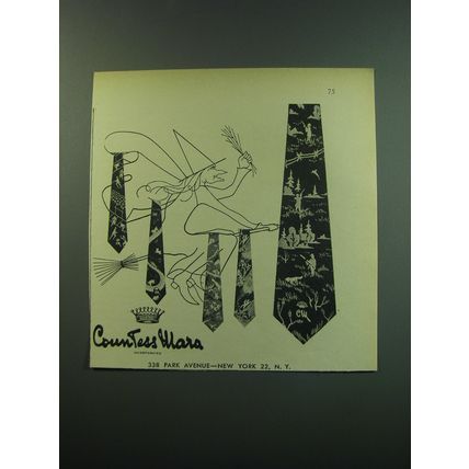 1949 Countess Mara Ties Advertisement - Duck hunter Pattern