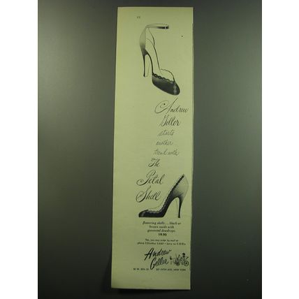 1949 Andrew Geller Petal Shell Shoes Ad - Andrew Geller starts another trend