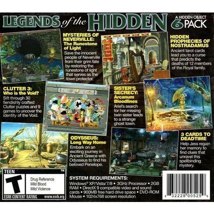 LEGENDS of the HIDDEN (6 Pack) (PC-DVD, 2014) - NEW in Jewel Case