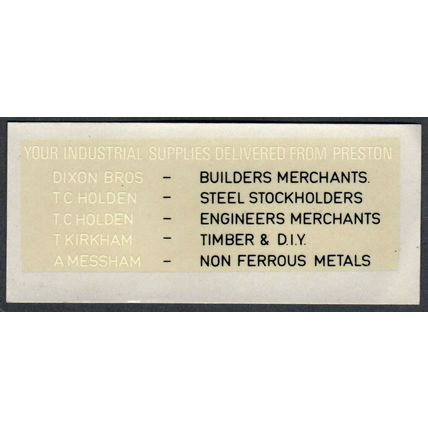 c1950s industrial supply co's Preston, Water-Slip transfer label