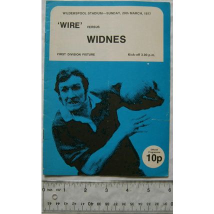 1977 programme Warrington v. Widnes, 1st Division