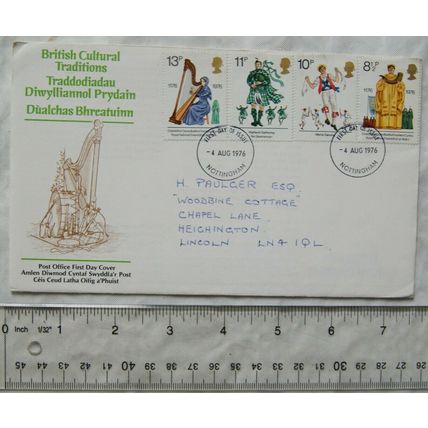 1976 Post Office First Day Cover British Cultural Traditions