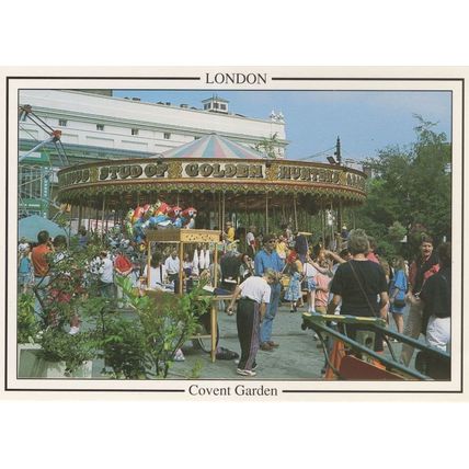 Covent Garden Merry Go Round Fair Roundabout London Postcard