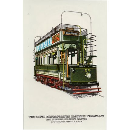 South Metropolitan Electric Tramways Tooting Common Bus Postcard