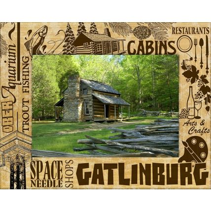 Gatlinburg Tennessee Landmarks Laser Engraved Picture Frame Landscape (4 x 6)
