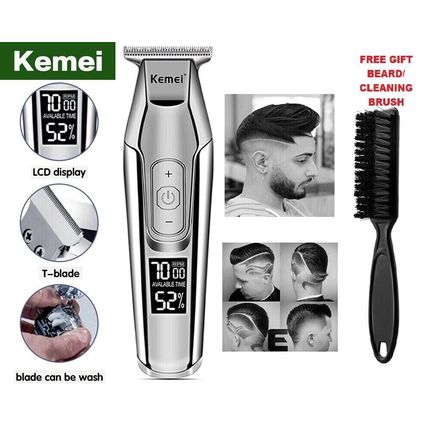 Kemei 5027 Beard Hair Trimmer Cordless Electric Bald Haircut Detailer Clipper