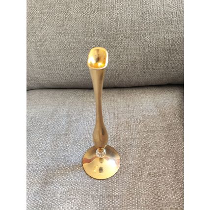 Vintage, Brass/Metal & Glass, Single Flower Vase/Flute - Floral, Decorative