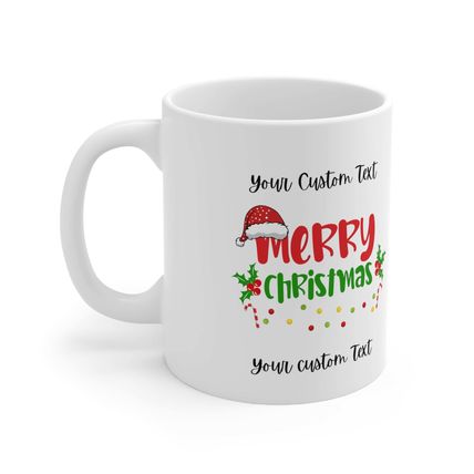 Personalized Dinosaur Raptor Rocks Christmas Santa Red Hat Ceramic Mug 11oz #8 C