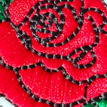 Rose Iron On Patch Flower Badge 6.3 x 6.9cm Sew Motif Badges Plant Leaf P677
