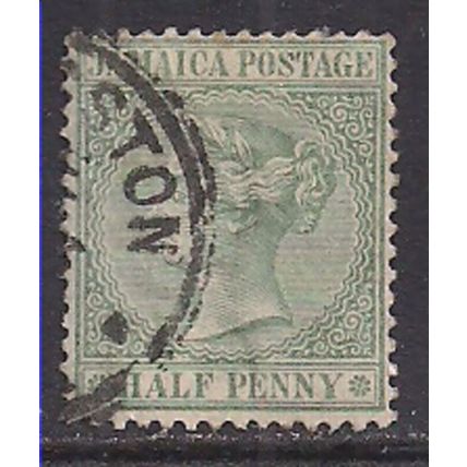 Jamaica 1883 - 97 QV 1/2d Yellow Green MM SG 16 ( A429 )