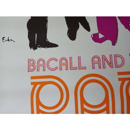VERY RARE, ORIGINAL 'BACALL AND THE BOYS, PARIS' DARIEN HOUSE NYC INC POSTER.
