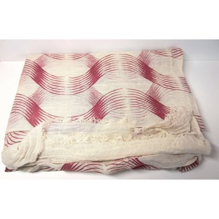 Beautiful Pink and Cream Wave Design Elegant 100% Cotton Scarf / Sarong / Shawl