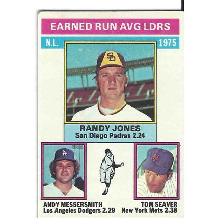 Seaver, Tom 1976 TOPPS TOME SEAVER RANDY JONES ANDY NESSERSMITH ERA LEAGUE LEAD