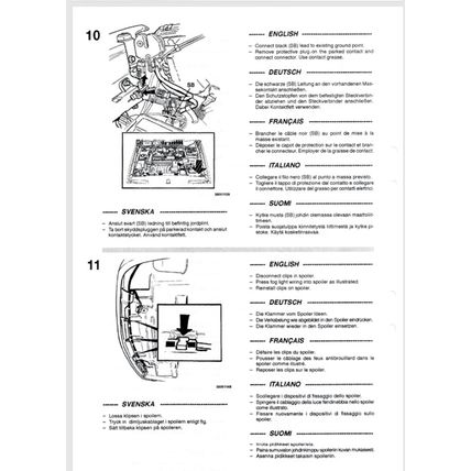 Volvo 850 Fog Lights Installation Instructions 1994 5929684 PDF