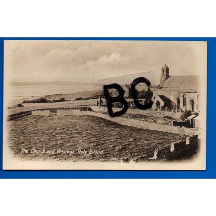 Postcard Church & Vicarage Holy Island Northumberland Nr Bamburgh Berwick