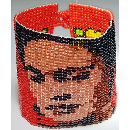 Traditional Huichol Art. Mexico Glass Seed Beads Bracelet. Frida Kahlo 2