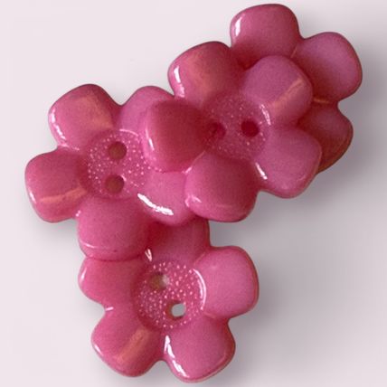 Acrylic Flower Buttons 20mm Flat 2 Hole 2 Colours White And Pink