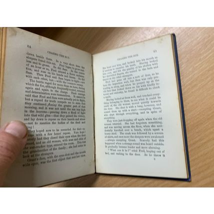 RARE* 1877 R M BALLANTYNE "CHASING THE SUN" FICTION SMALL HARDBACK BOOK (P2)