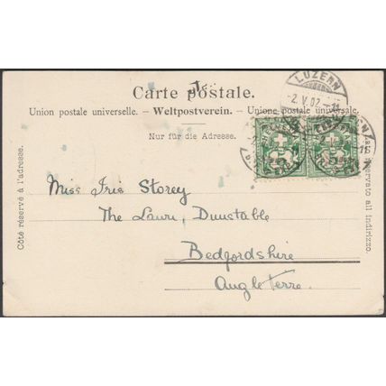 Bahnhof, Museum und Pilatus, Luzern, 1902 - Photoglob AK