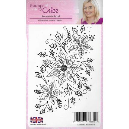 Stamps By Chloe Poinsettia Panel Stamp. Stamping Cardmaking Scrapbooking Crafts
