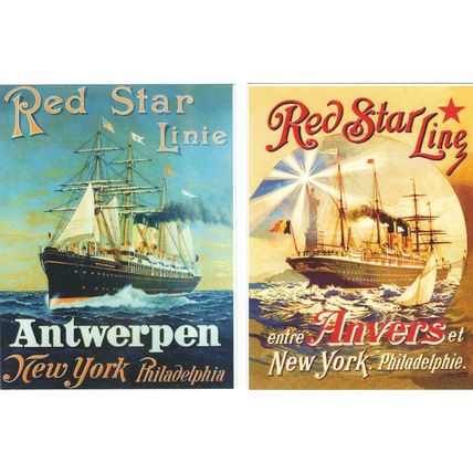 MARITIME ADVERTISING RED STAR LINE 2 POSTCARDS