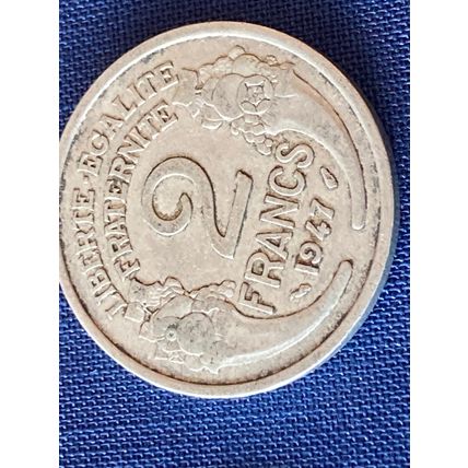 Münze Münzen Umlaufmünze Frankreiich 2 Francs 1947 ohne Münzzeichen