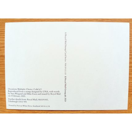 POSTCARD: MULTIPLE CHOICE - I DID IT!, YOU DID IT!, WE DID IT!: 2003