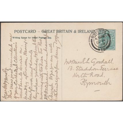 Bristol Cathedral, West, 1904 - Blum & Degen Postcard