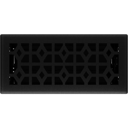 Imperial RG3466 Templar Decorative Floor Register, 4X10 Inch, Black Iron