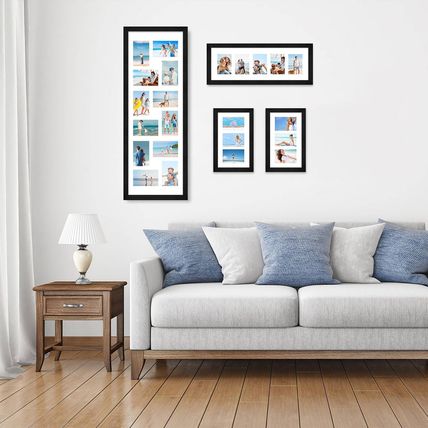12X36 Picture Frame 2 Packs, Real Glass and Rustic Black Wood Frame, Display Col
