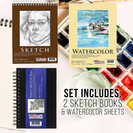U.S. Art Supply 162-Piece Deluxe Mega Wood Box Art Painting and Drawing Set - Ar