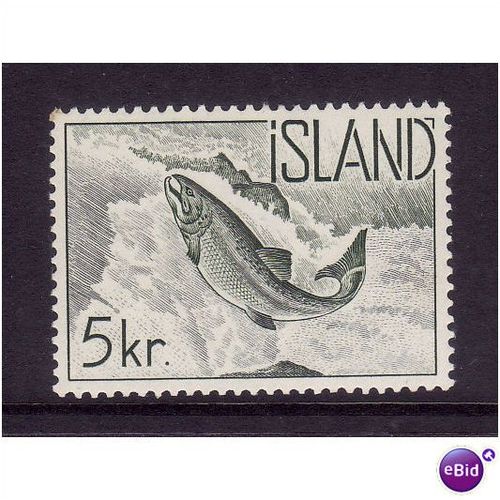 ICELAND 1959 SALMON SG 371 5KR M/ MINT