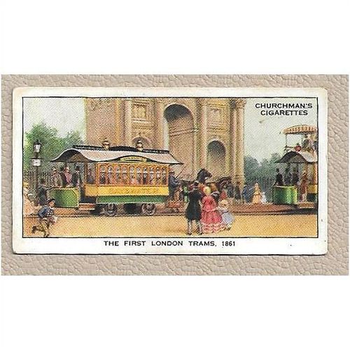 1934 CHURCHMAN The Story of London Cigarette card 45 First London trams