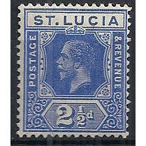 St Lucia 1916 SG81a 2 1/2d Deep Bright Blue Wmk Multi Crown CA Mounted Mint .. .