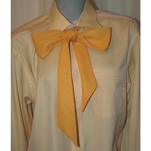 Vintage 1960 1970 Gold Bow Tie Dress Sash Belt New