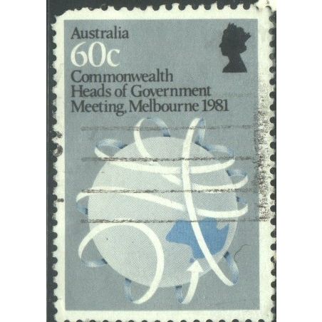 Australia 1981 - SG832 - 60c black blue & sil - Globe Depicting Australia - used