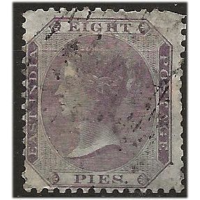 India 1862 SG52 8p Purple/White Fine Used . ..