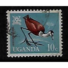 UGANDA 1965 BIRDS 10c AFRICA JACANA SG 114 FINE USED#