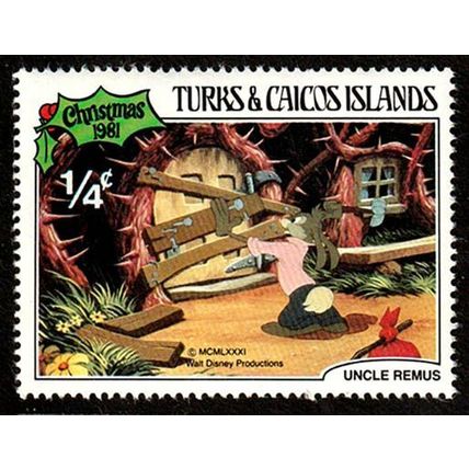 Turks & Caicos Islands 1981 Disney 1/4c MNH Stamp Uncle Remus