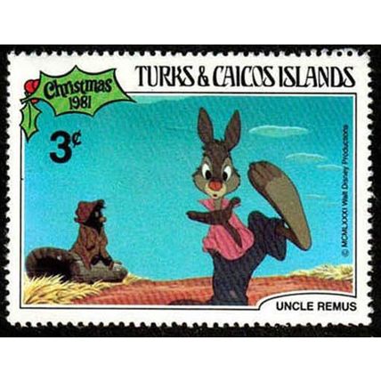 Turks & Caicos Islands 1981 Disney 3c MNH Stamp. Uncle Remus